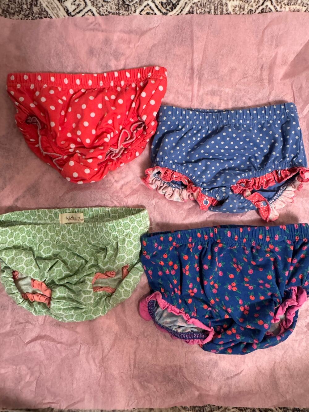 Lot of 4 Matilda Jane Bloomers -3x 6-12 Month 1x 12-18 month